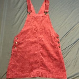Corduroy overall mini dress